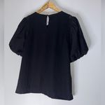 Ann Taylor NWT  Black Puff Short Sleeve‎ Eyelet Trim Detail Top Medium Photo 1