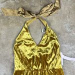 Avec Les Filles  Gold Velvet halter long dress
Size: 2 Photo 2