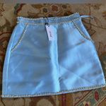 Nasty Gal NWT: Embellished Satin Twill Light Blue Mini Skirt Photo 0