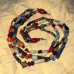 Massive 4 Strand Native American Beaded Sterling Silver Necklace Silver Photo 0