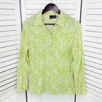 Mossimo Vintage Retro Floral Print Popover Shirt Green Medium Green Photo 6