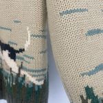 Ralph Lauren Vintage Lauren  Hand Knit Landscape Wool Cardigan sz M Fisherman Dog Photo 9