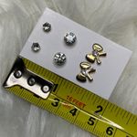NWOT Gold Stud Faux Diamond/ Bow Earring Photo 6