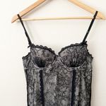 Victoria's Secret | Black Nude Lace Nightie Neglige Dress Padded Y2K | Size 36B Photo 1