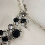 NY Black & White Facetted Rhinestone Statement Bib Necklace Photo 9