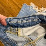 American Eagle Denim Shorts Womens‎ Size 4 Highest Rise Baggy Distressed Floral Blue Photo 3