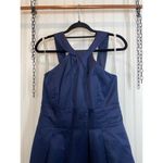 David's Bridal David’s Bridal Twist Y-Neck Halter Mini Fit & Flare Dress Pockets Navy Size 12 Photo 2