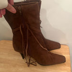 Anne Michelle  Boots Size 9 brown suede fringe boots Photo 0