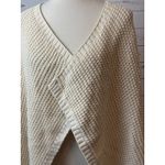 Ann Taylor  Loft Knit Sweater size Large Womens Poncho Lagenlook gold Metallic Photo 3
