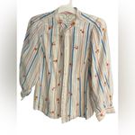 Pilcro Multicolor Striped Blouse with Crochet Detail Photo 1
