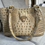 Brahmin Melbourne Collete Croco Embossed Satchel Shoulder Tote Bag Photo 0