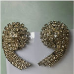 Vintage Rhinestone Ear Climber Clip Earrings – Statement Glam Silver Photo 3