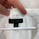 Talbots women’s white textured sheer lined long sleeve vneck blouse shirt medium Photo 3