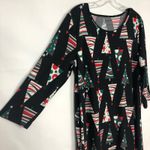 North Pole 3/4 Sleeve Christmas Sleep Shirt Size Large Black Photo 4