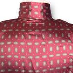 Vintage JH Collectibles Blouse Burgundy Print Satiny Pajama Style Long Sleeve Red Size M Photo 6