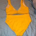 SheIn BNWOT Textured Ribbed Yellow Bikini Set Photo 1
