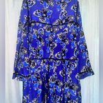 Anthropologie NWT  Dhruv Kapoor Long Sleeve Printed Babydoll Mini Dress Blue XL Photo 7