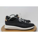 Clarks  Unstructured Leather Black Perforated Lace Up Sneakers Womens‎ Size 6.5 Photo 3
