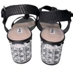 Dune London  Womens Size 41 9.5 Black Snakeskin Maddie Crystal Block Heel Sandals Photo 6