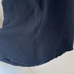 Three Dots  Black Gauzy Cotton Dress Collar V Neck 100% Cotton Medium Photo 4