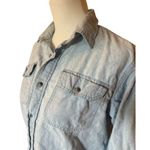 Wrangler  button up denim shirt with star pattern on back womens size small Photo 2