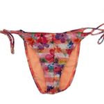 Unbranded Cheeky Floral Tropical Stripe Tue Sides Bikini Bottom Small White Photo 0