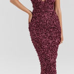 House Of CB Deep Purple Textured Gown Photo 0
