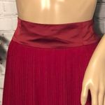 H&M Red Pleated Fit & Flare Skirt Satin Tulle 12 Photo 2