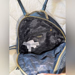 ALDO Black Quilted mini Backpack with Gold Accents Photo 4