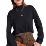 Anthropologie Stateside  Black Mock Neck Long Sleeve Top Women’s US M Photo 0