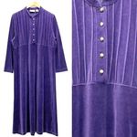Nordstrom Vintage 90s Velour Maxi Dress Women’s Size LP Large Purple Amethyst Photo 1
