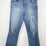 Gap  Denim Light Wash Distressed Crop Flare Jeans Womens Size 31 Tall Photo 0