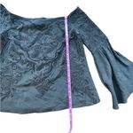 Intermix  Boho Silk Black Embroidered Angel Sleeves Peasant Blouse Women’s Small Photo 1
