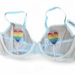Adore Me Bra Sz Various Alyshia Rainbow Heart Sheer Sexy Statement Piece Photo 2
