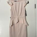 Bebe ’s Elise Pale Pink Crepe Peplum Dress size 0 Photo 0
