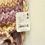 Free People NWT All Mine Chunky Woven Scarf, Multicolor Purple / Brown / Cream Photo 5