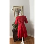 Black Swan Women Red Dress M Exposed Zipper Fit & Flare Short Sleeve Preppy Photo 5