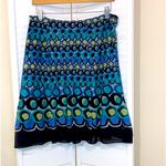 NWT womens size 12P 12 Petite DJ & Co skirt black circles print abstract vintage Blue Photo 1