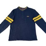 CHAPS Vintage Ralph Lauren Embroidered Long Sleeve Navy Blue Striped T-shirt Photo 2