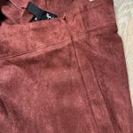 Ryu  Bell Bottom High Waisted Burgundy Red Suede Flare‎ Pants Size Large Bohemian Photo 7