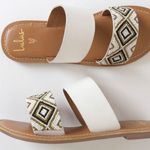 Lulus White Leather Beaded Sandals Photo 0