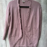 JODIFL Women’s  Rose Pink Fringe Open‎ Front Cardigan Size Medium Photo 0