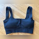 Women’s ribbed black workout shorts and sports bra set Photo 3