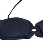 J.Crew NWT Women's XXL Black Heritage Textured O-Ring Bandeau Bikini Top Swim Photo 2