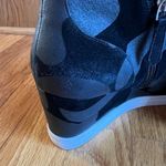 Linea Paolo EUC Anna Camo Suede Wedge Sneaker Women 12 Shoes Leather Black Tonal Photo 7