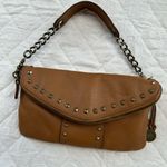 BCBGMAXAZRIA Studded Tan Leather Shoulder Bag Photo 0