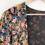 NLW Turkey Multi-Color Paisley Print Open Front Kimono Women's Size Small S Photo 2