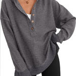 PRETTYGARDEN Charcoal Button-Up Women's Hoodie Photo 0