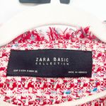 ZARA  Basic Womens Bloggers Fav Preppy Red Tweed Fringe Blazer Jacket Size S Photo 4