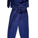 Honeydew Women's 2 Piece Super Soft Fleece Velour Lounge PJ Set Navy Sz Medium Blue Photo 5